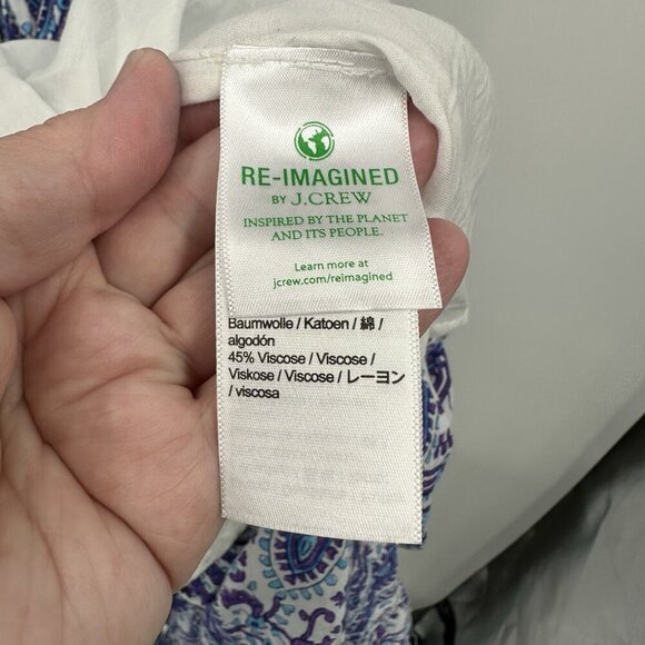 J CREW MAXI DRESS tiered cotton voile floral paisley sleeveless purple blue XS - Picture 10 of 12